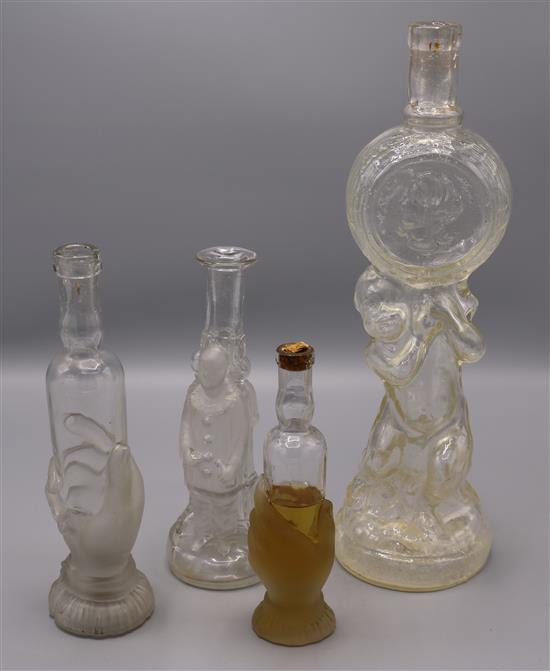 Collection of figural and other bottles